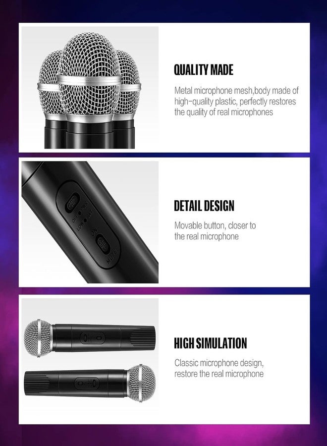TOPPERFUN 4Pcs Microphone Props, Plastic Fake Microphone Toy, Fun Stage Toy, Simulate Speech Practice, Halloween Christmas Karaoke Fake for Costume Props - Image 4